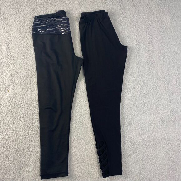 Bundle (2) Woman Legging Black Size Medium Reebok/No Bundaries Used - Picture 2 of 11